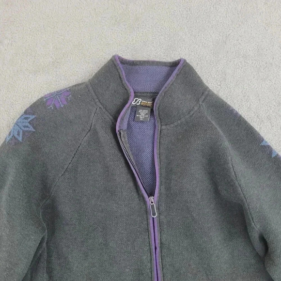 Eddie Bauer Sport Women's XL Full-Zip Sweatshirts Snowflake on Sleeve 28CT - Picture 6 of 9